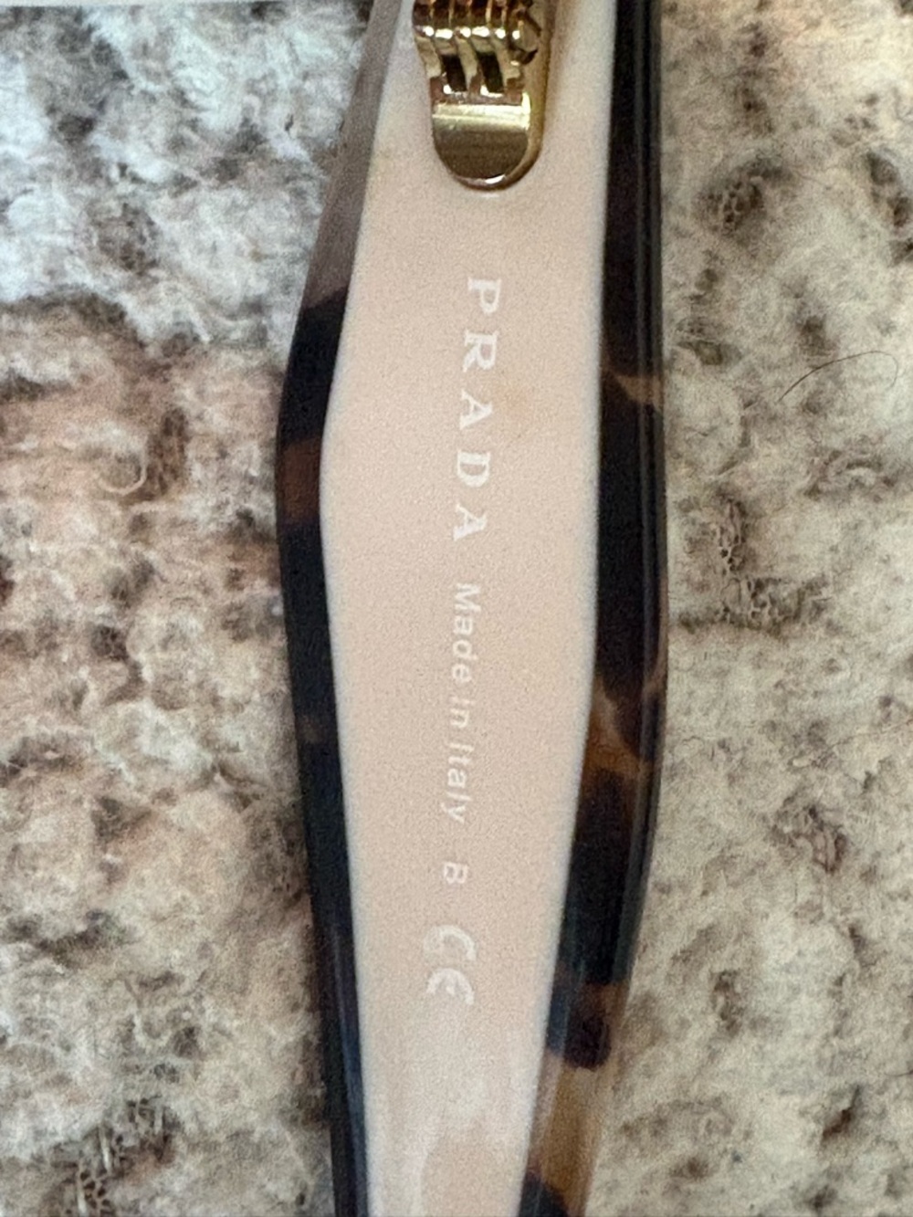 Prada Beige Arms with Tortoiseshell Front Square Sunglasses - Picture 7 of 7
